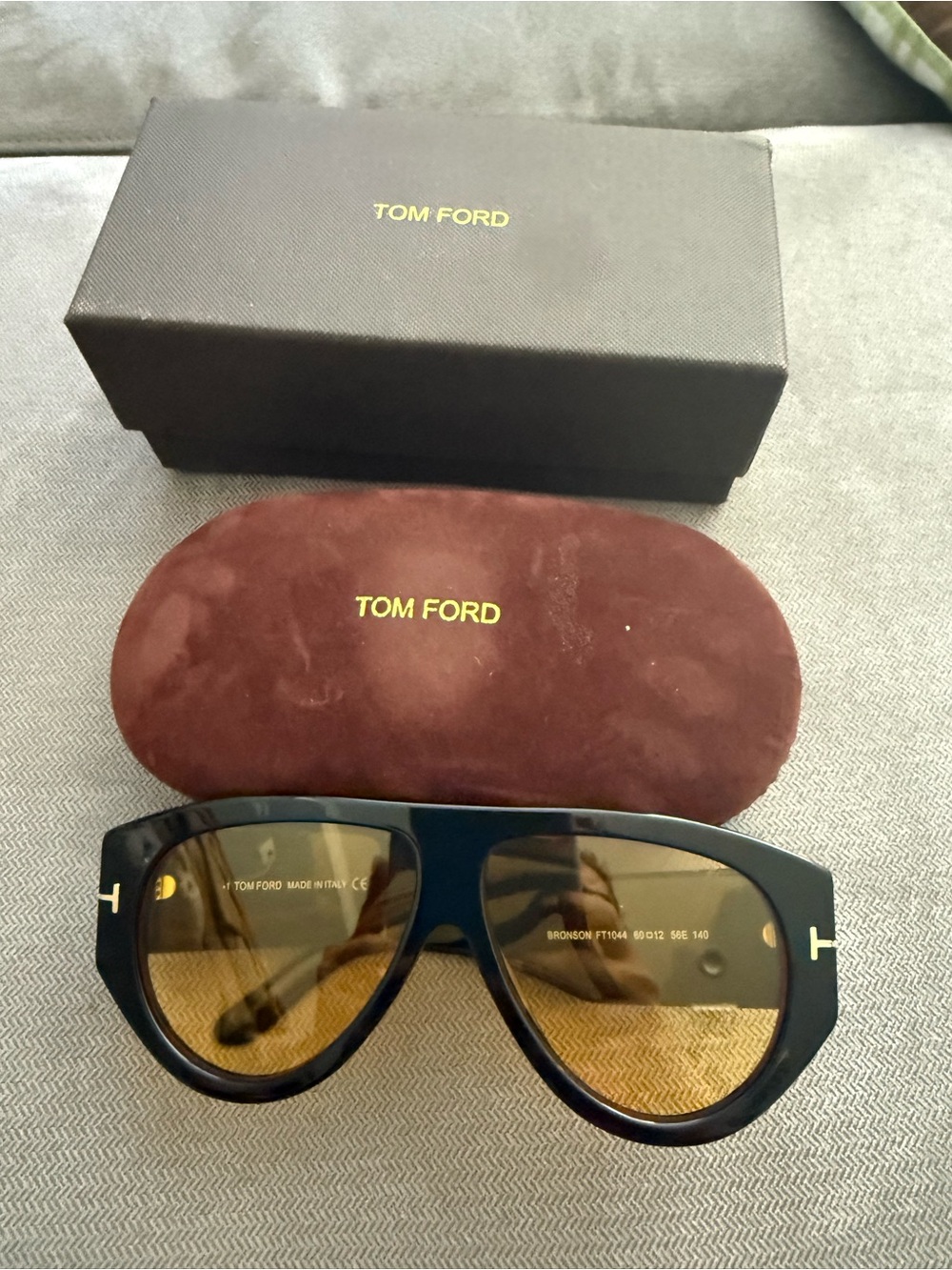 Tom Ford Black Frame Sunglasses with Brown/Orange Lenses